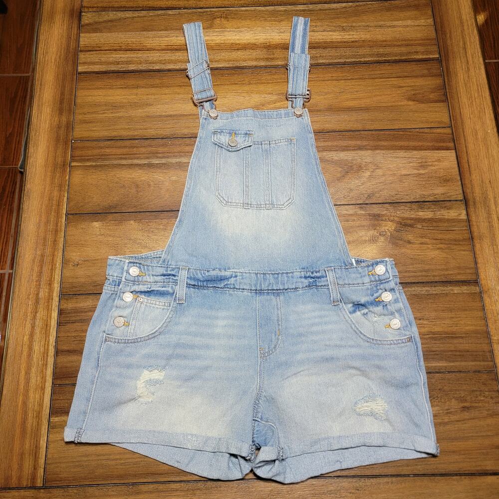 l.e.i. Junior Denim Shorts Overalls - Size Junior Large